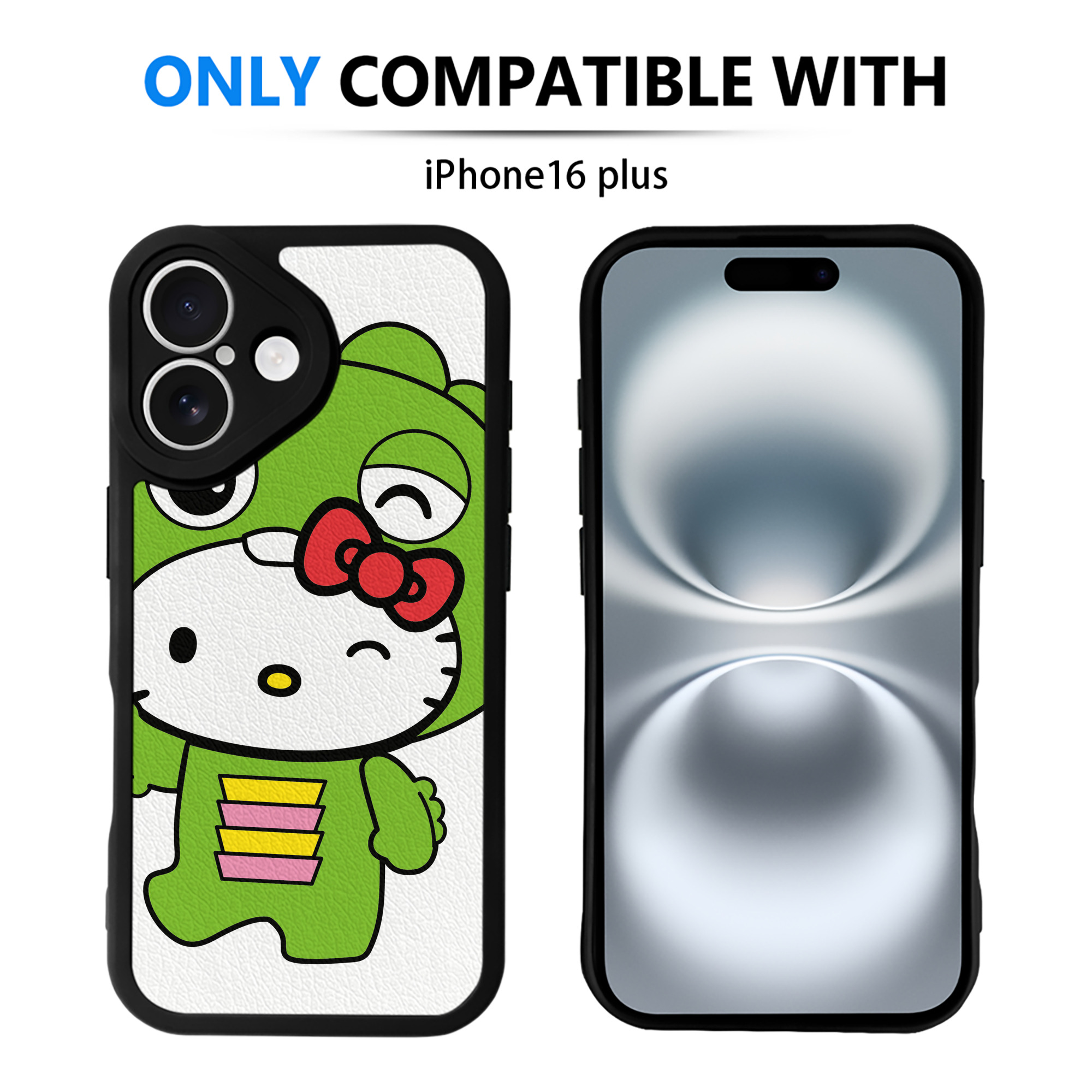 （画像用） Hello Kitty ハローキティ 【iPhone 16シリーズ対応】シリコンスマホケース（レザー調） 材質：シリコン